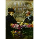 French School (20th century): The Flower Seller,
