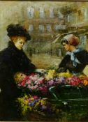 French School (20th century): The Flower Seller,