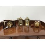 Edwardian inlaid mahogany mantel timepiece,