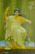 Seated Portrait of a Lady Holding a Fan, 20th century oil on board signed S.