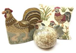 French studio pottery stylised globular chicken by Athezza H26cm,