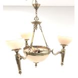 Mid century cast brass centre light fitting,