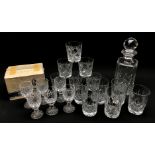 Set of six Waterford Boyne pattern sherry glasses, boxed,