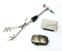 Victorian electroplate combined pair of ice tongs,