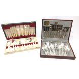 Canteen of Viners Kings Royale silver-plated cutlery in mahogany case and another canteen (2)