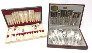 Canteen of Viners Kings Royale silver-plated cutlery in mahogany case and another canteen (2)