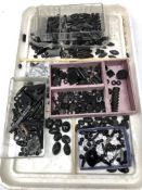 Collection of Whitby Jet beads of varying design and other embellishments Condition