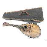 Italian bowl back mandolin with mother-of-pearl inlay,