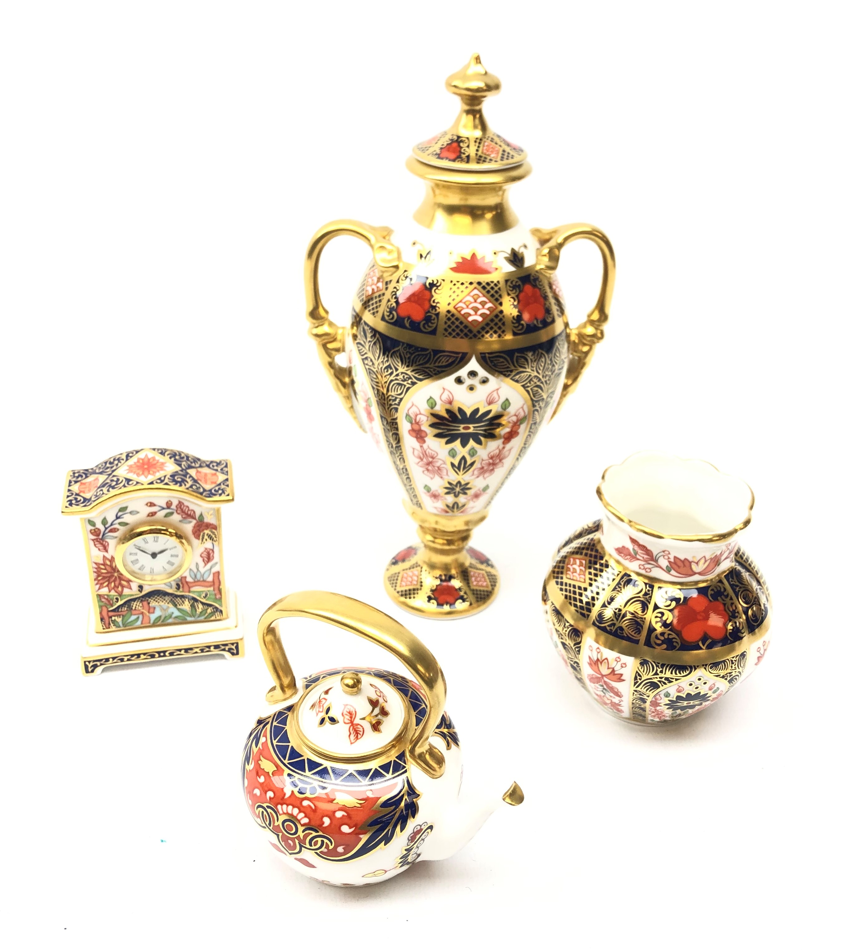 Royal Crown Derby Imari ceramics comprising urn shaped vase and cover no.