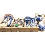 Assortment of Victorian and later ceramics comprising Royal Doulton Morrisian pattern jug,