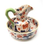 Masons style Ironstone wash jug and bowl decorated in the Imari palette,