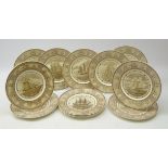 Set of twelve Wedgwood plates from 'The American Sailing Ship' series D27cm (12)