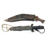 Parachute Regiment survival type knife with 13cm saw back blade stamped Taiwan,