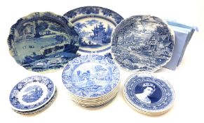 Nine Spode Blue Room Collection plates,