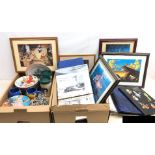 Disney collectors plates, mugs, The Disney World of Postage Stamps, picture cards,