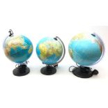 Two Tecnodidattica illuminated globes and one other H42cm max Condition Report