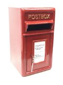 Modern painted cast iron wall mounted Postbox, H45cm, W24cm,