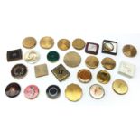 Collection of vintage powder compacts comprising AGME compact, Stratton,