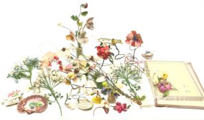 Collection of 1920's shell work flower sculptures 'Flowers From the Sea' by Marguerite May