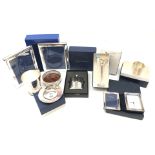 Ex-retail - Collection of silver-plate by L R Watson: Tankard, double portrait folding photo frame,