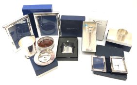 Ex-retail - Collection of silver-plate by L R Watson: Tankard, double portrait folding photo frame,