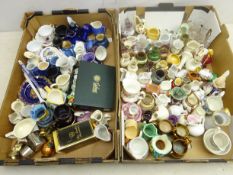 Collection of miniature jugs including Masons, Wedgwood,