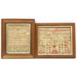 George III sampler worked with the alphabet and verse by Ann Davison aged 12,