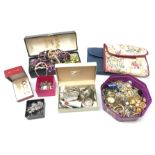 Collection of costume jewellery, ladies wristwatches, 9ct gold locket,