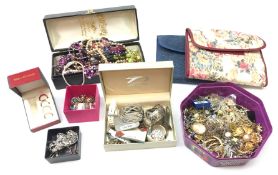 Collection of costume jewellery, ladies wristwatches, 9ct gold locket,