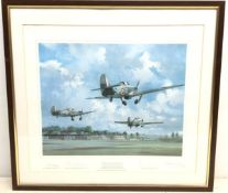 'Hurricanes From Kenley', ltd.ed. print 63/850, signed Michael Turner, Sidney F.Cooper, George A.