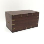 Officers brass bound camphor wood campaign chest, hinged lid, engraved ' F L Walsh 15th Foot' ,