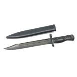 British black finish L1 A3 bayonet, 20cm fullered single edge blade stamped H59,