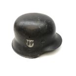 WW2 Waffen SS steel helmet, grey paint finish with single SS decal to side,