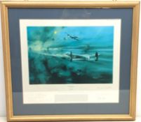 "Dambusters" colour print after Robert Taylor of the attack on the Mohne Dam in Germany by 617