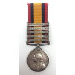 Queens South Africa medal, with clasps for Laing's Nek, Transvaal.