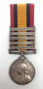 Queens South Africa medal, with clasps for Laing's Nek, Transvaal.