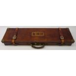 Early 20th Century leather and brass bound fitted shotgun case