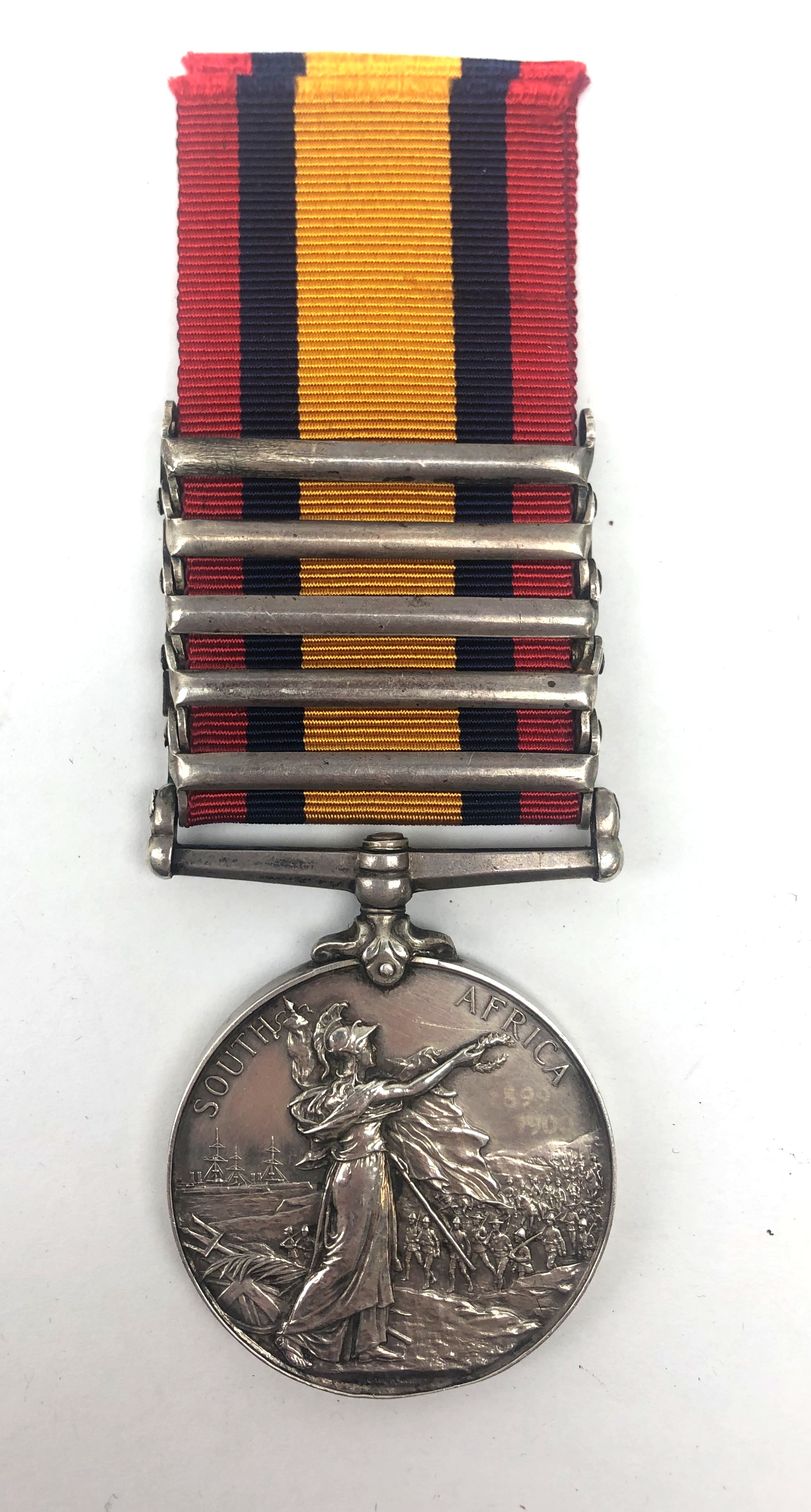 Queens South Africa medal, with clasps for Laing's Nek, Transvaal. - Image 2 of 2