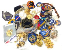 Large collection of American Air Force and Army cloth badges, including Ranger Airborne 5AF,