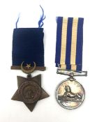 Egypt pair, Egypt medal 1882-89 to 4973 Pte.G.Russell 3/Grenr. Gds and Khedive's Star later named G.