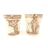 Two Royal Doulton WW1 Peace Commemorative beakers, printed marks and Rd.No.