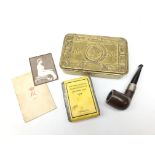 WW1 Princess Mary's Christmas tin containing Tobacco package, Christmas Card,