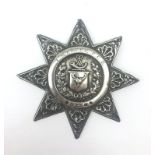 Victorian Scottish Highland Infantry Regiment silver helmet plate,