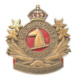 Canadian Sherbrooke Regiment case brass Guard Room badge,