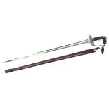 George V 1822 pattern Volunteer Regiment sword by Firmin & Sons, 83cm blade etched with foliage,