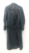 German Third Reich style leather trench coat, three breast pockets with Opti zips,