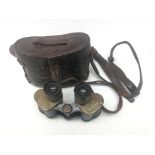 Pair WW2 Taylor-Hobson brass mounted binoculars marked Bino. Prism. No. 2 MKII x 6 no.