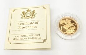 Queen Elizabeth II 2013 gold proof full sovereign,
