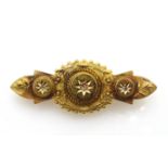 Victorian gold diamond set bar brooch stamped 15ct Condition Report 3.