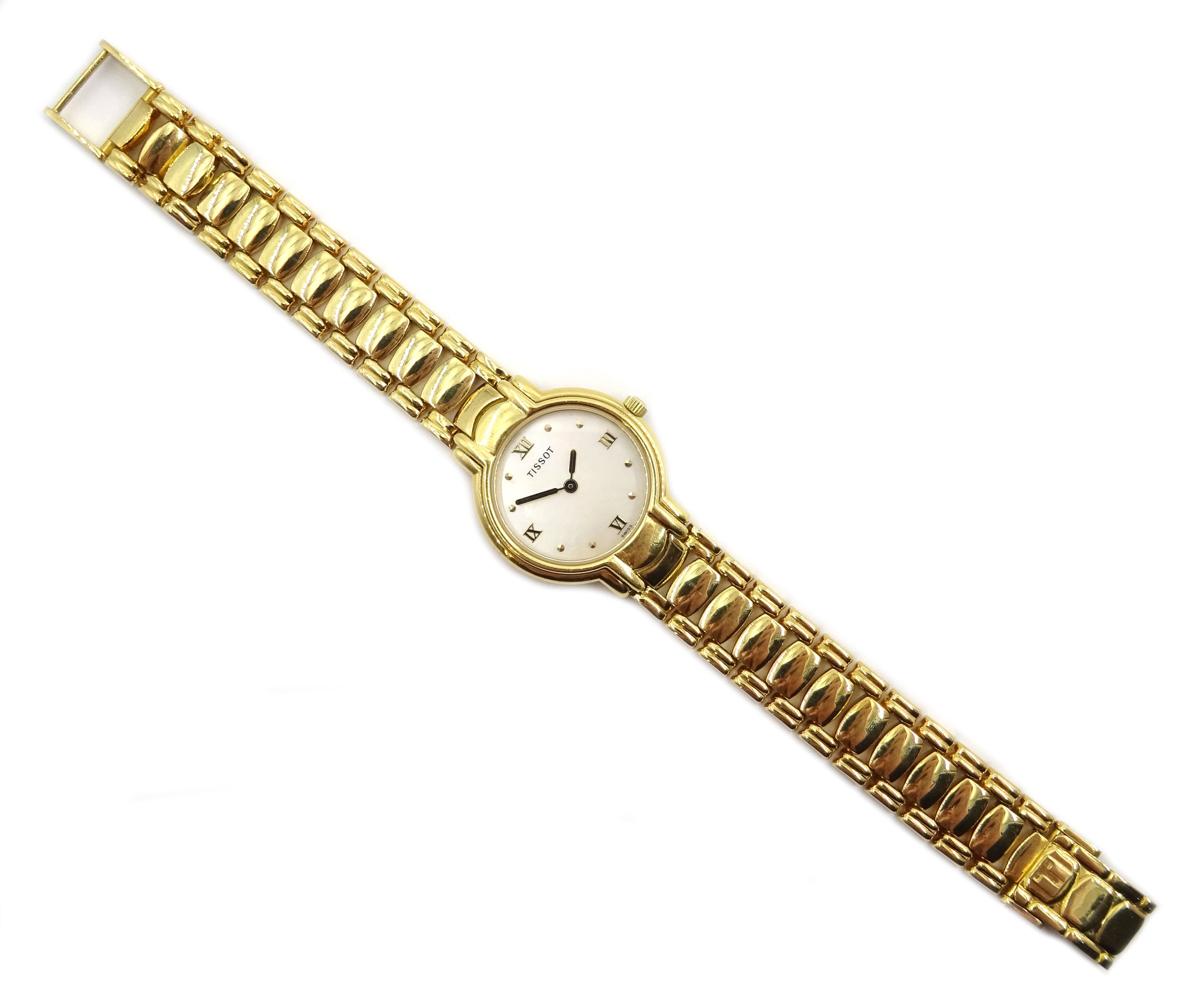 Tissot ladies's 18ct gold quartz bracelet wristwatch, mother of pearl dial No.T73.3.107. - Image 2 of 4
